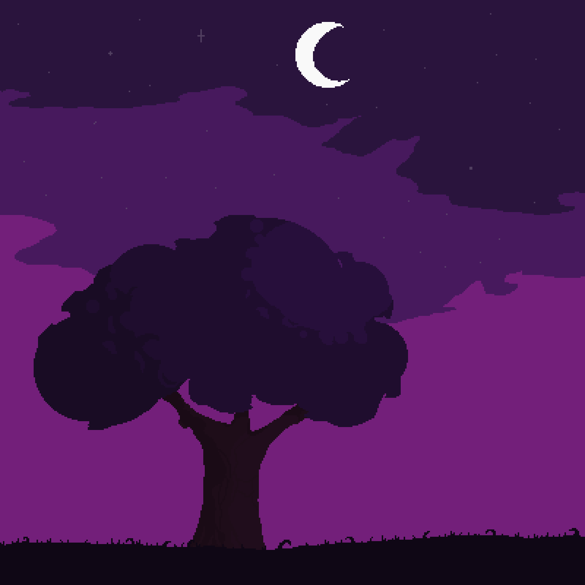 Gif Winter Black And White Sky Landscape Night Stars