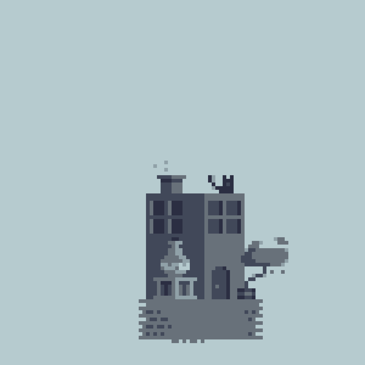 Pixilart little house on the rock by Alpha6