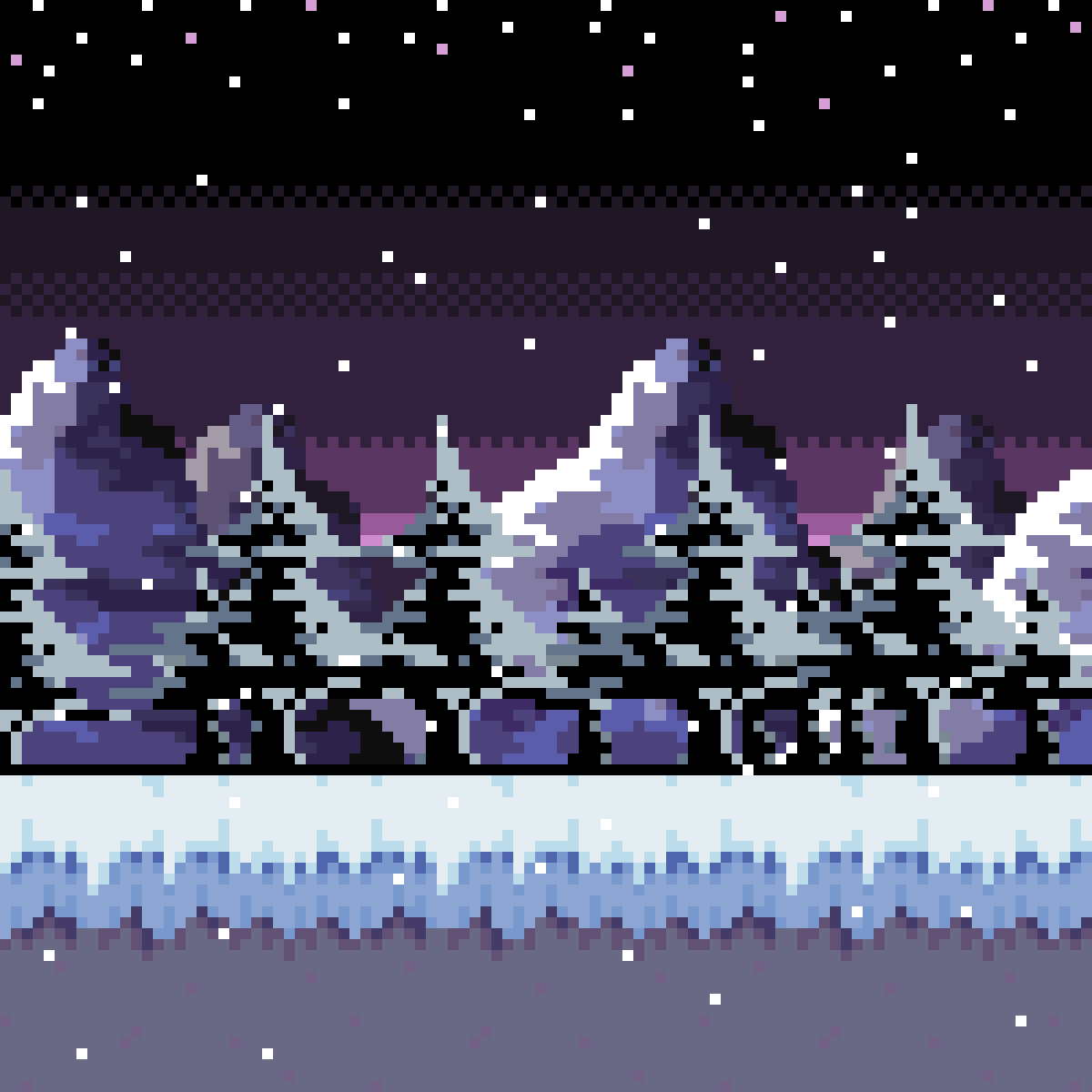 Pixilart Snowy Scene by Chocobell