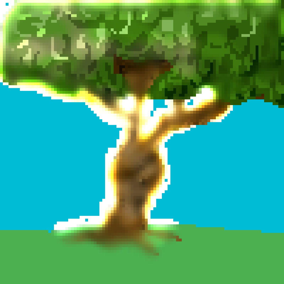 Pixilart shining tree by Miicah