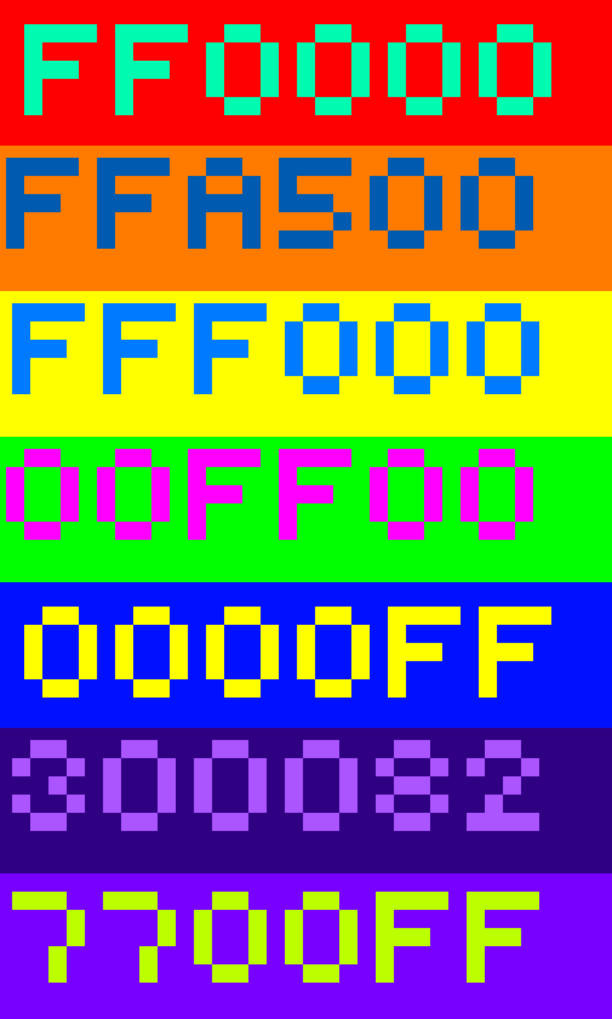 Pixilart Rainbow Color Codes by WillPixilart