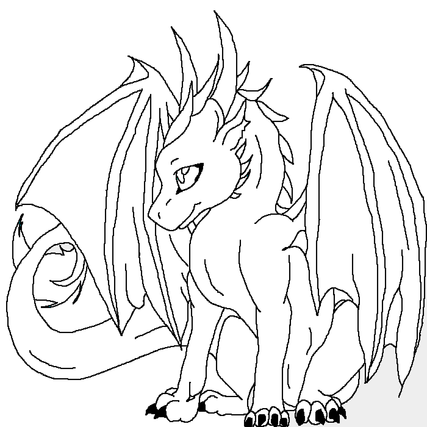 Pixilart Cute Baby Dragon Base by OceanMisty