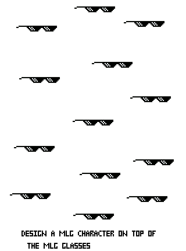 Editing design a character to wear MLG glasses Free online pixel art