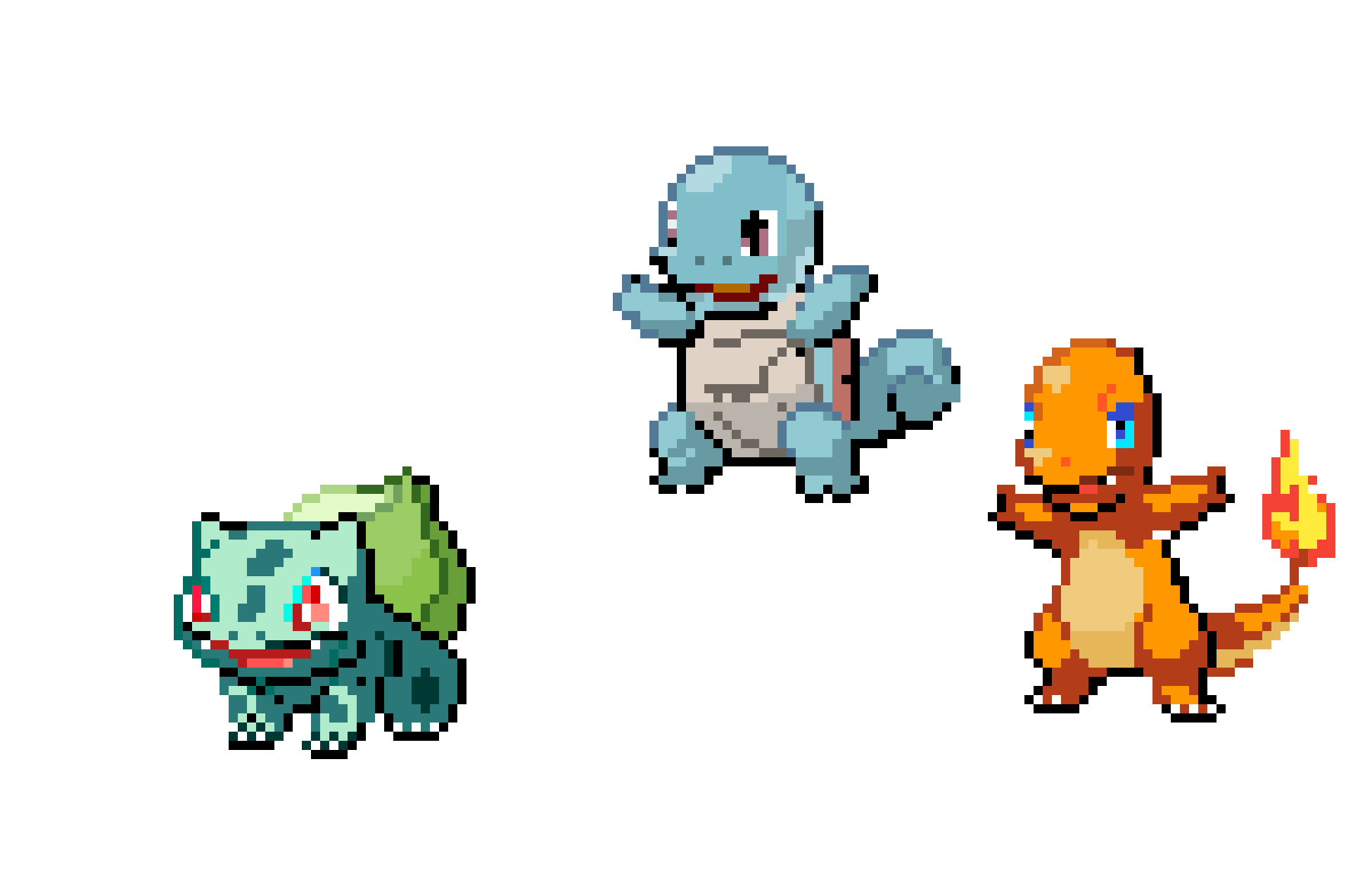 Pokemon Kanto Starters Sprites