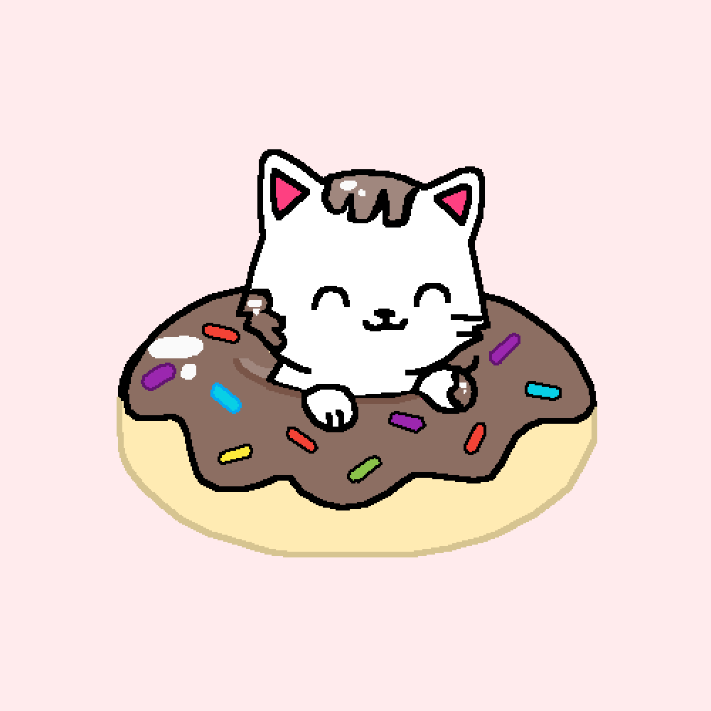 Cute Cat SVG Donut Cat Layered Cut File Kawaii Kitty Doughnut