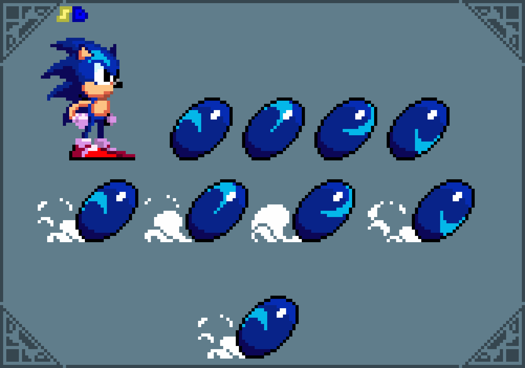 Pixilart Sonic Spin Dash Sprite Sheet by SpongeDrew