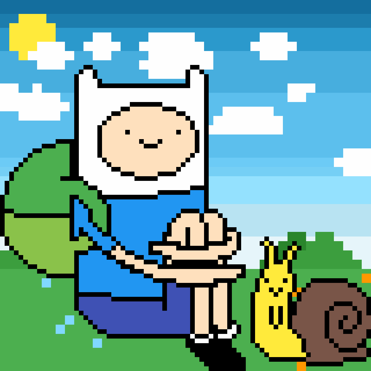 Pixilart Adventure Time Finn by rxiv