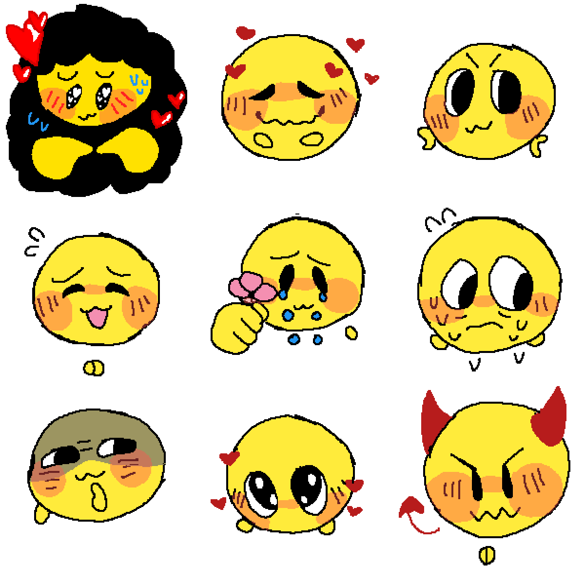 Pixilart Cute Cursed Emoji 2 by RyanTheWeirdo