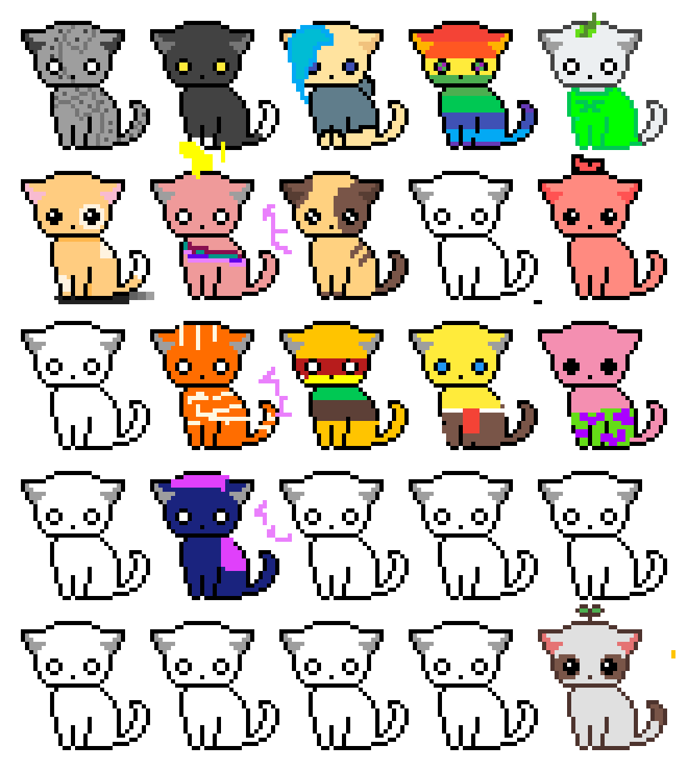 Editing kitty kats Free online pixel art drawing tool Pixilart