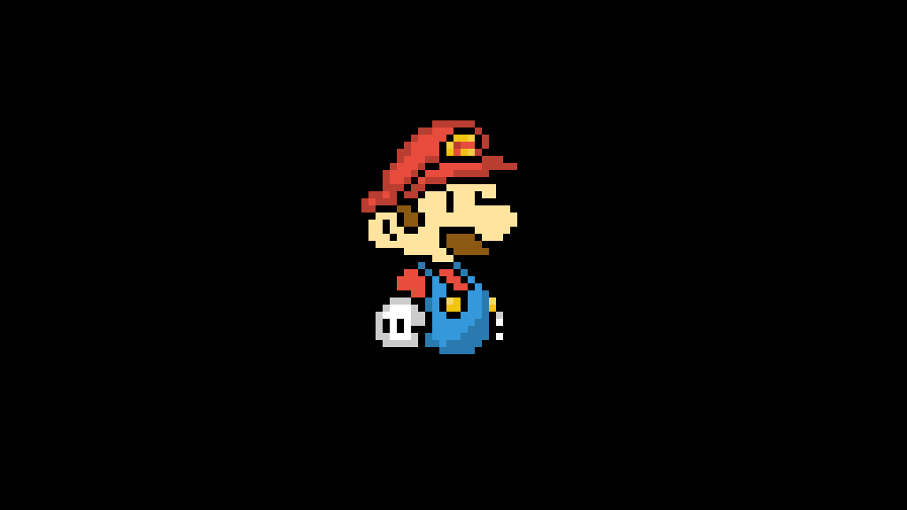 Pixilart Mario (w/ Black Background) by TerryEmeigh