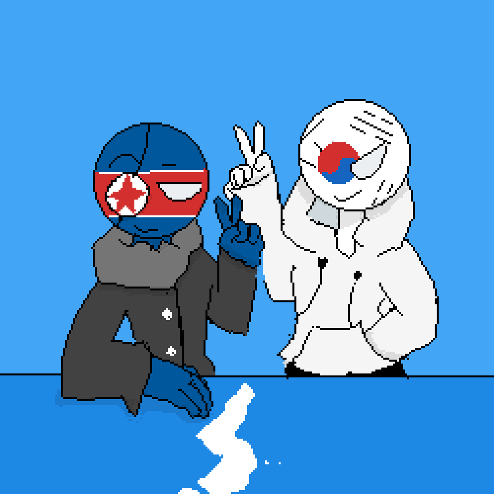 Pixilart Countryhumans NK X SK by pyrobirb