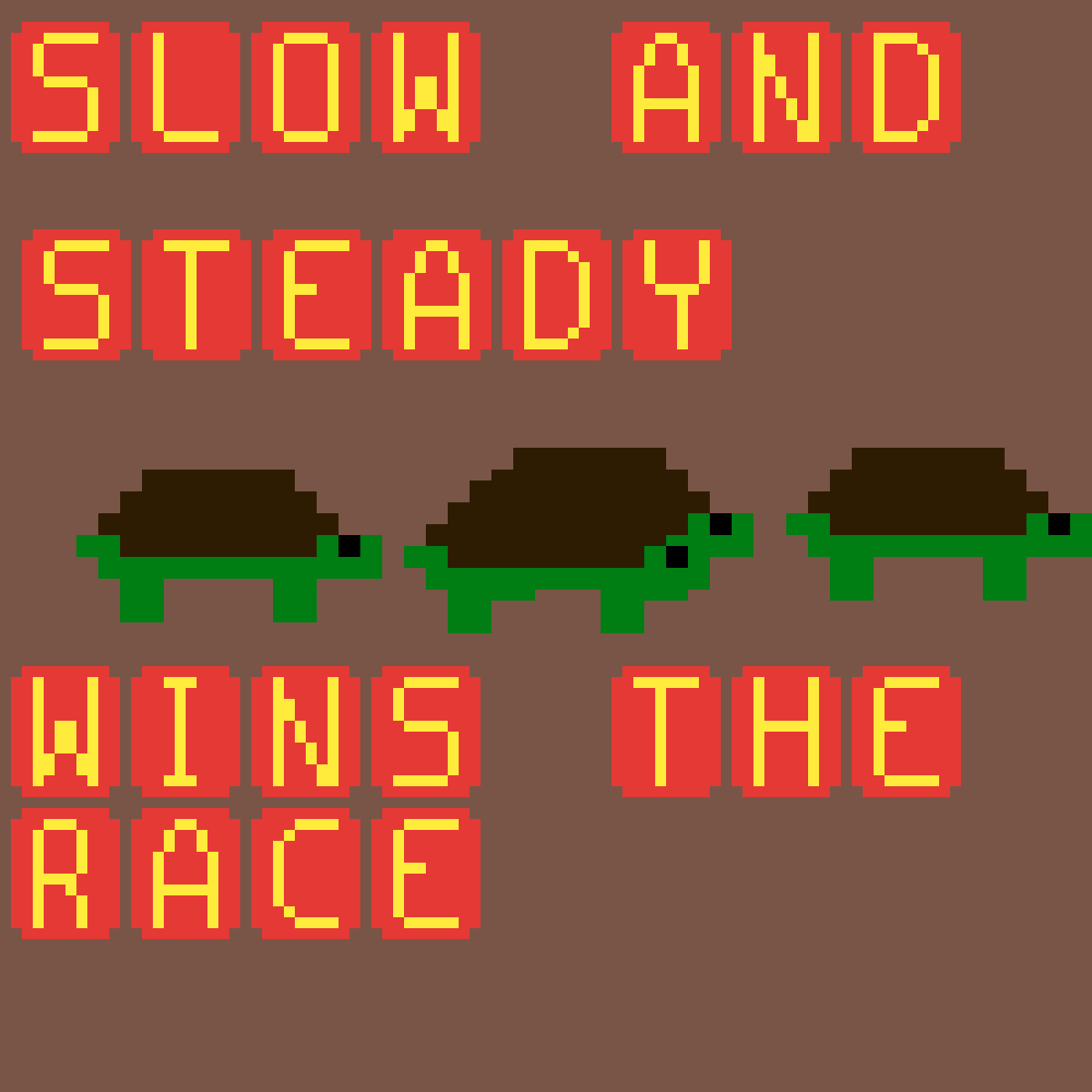 Pixilart slow and steady wins the race gif by sillybounce5