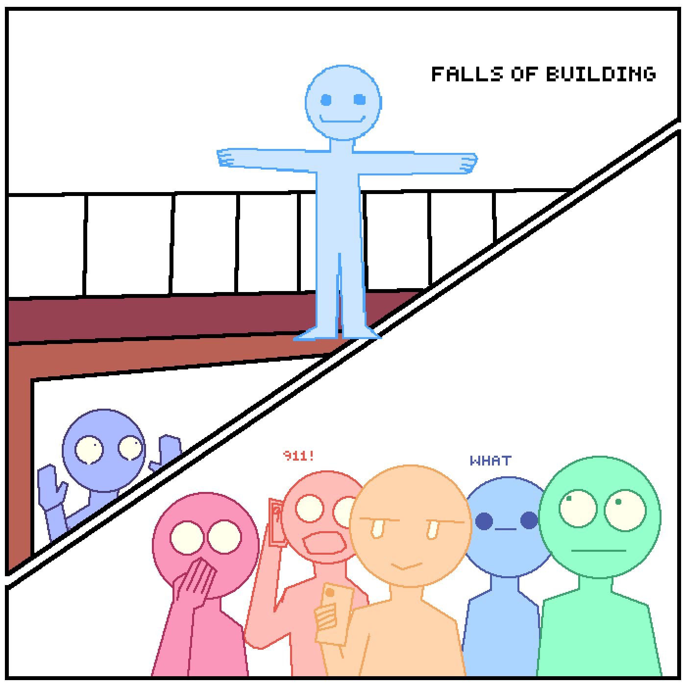 Pixilart Dude falls off base by Yeetuscat