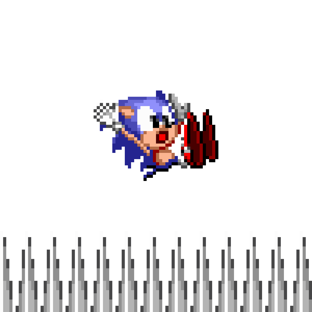 Pixilart Sonic Falling In Spike Pit by IlikeSonic91