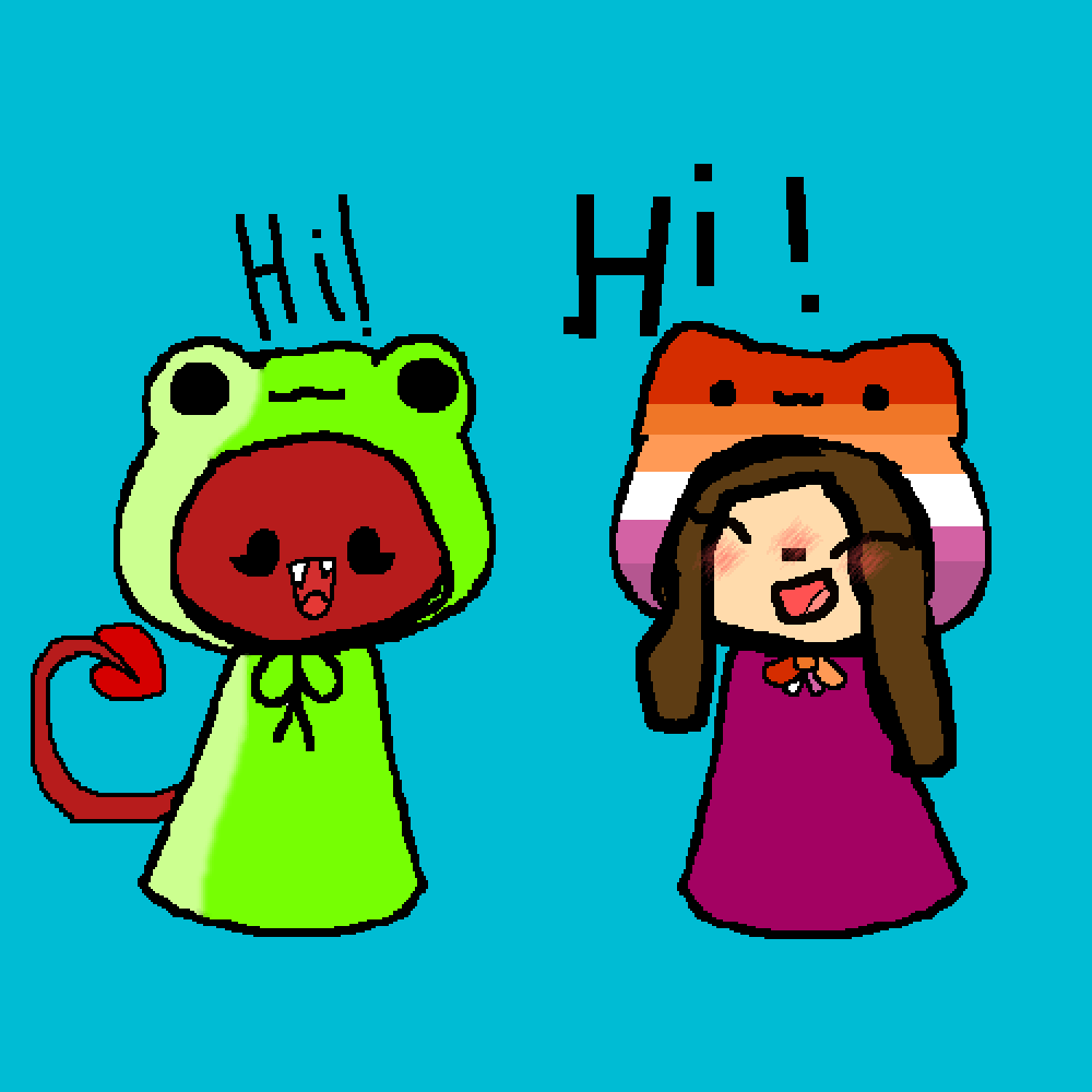 Pixilart cat and frog LGBTQ hoodie base by Seive