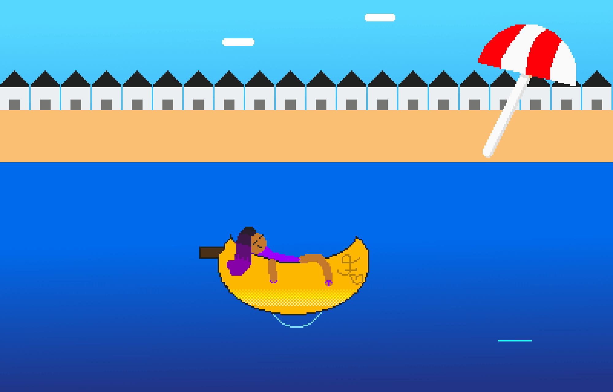Pixilart Chilling in a Banana Boat! ) by FloraPixi