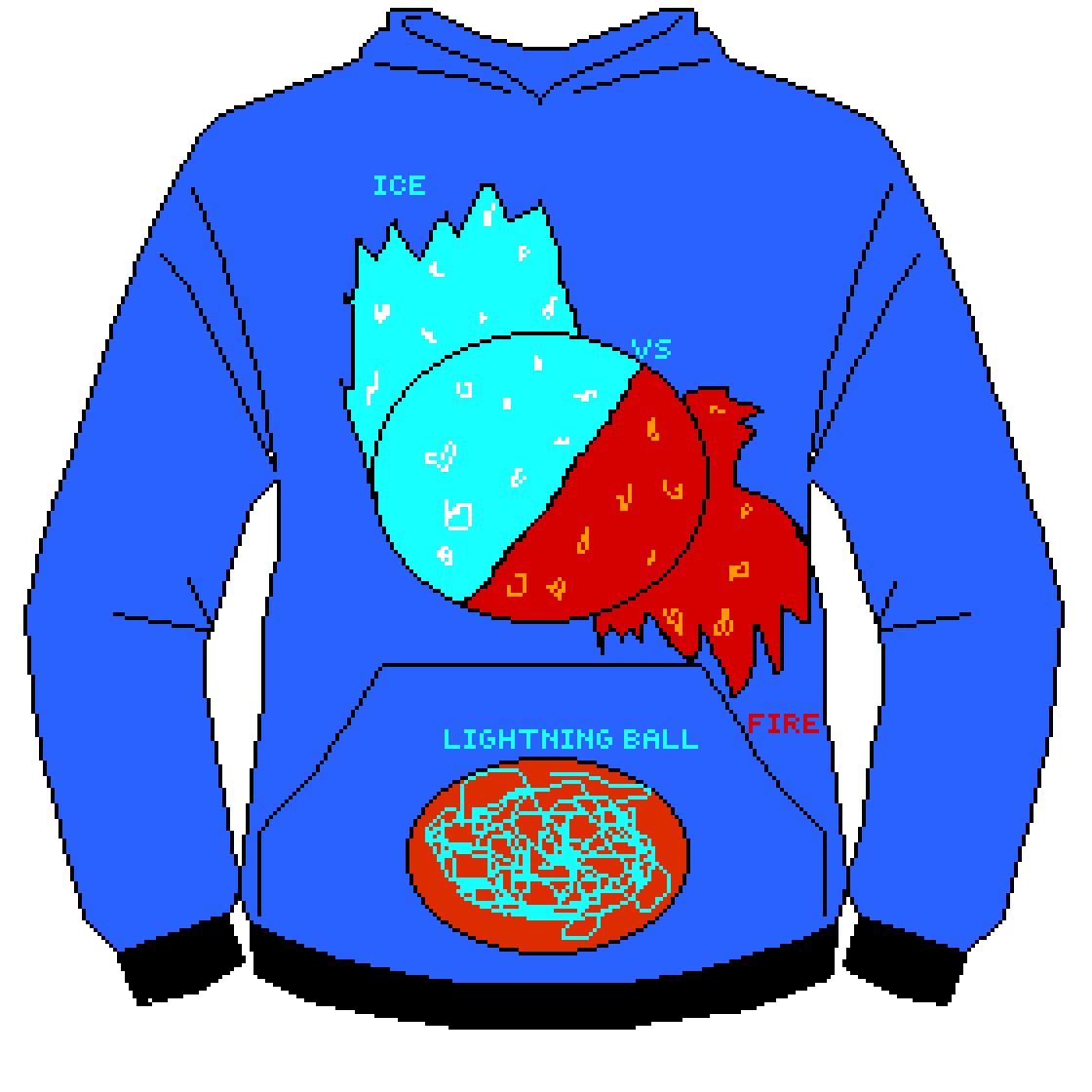 Pixilart Hoodie Ice VS fire by FyreXi