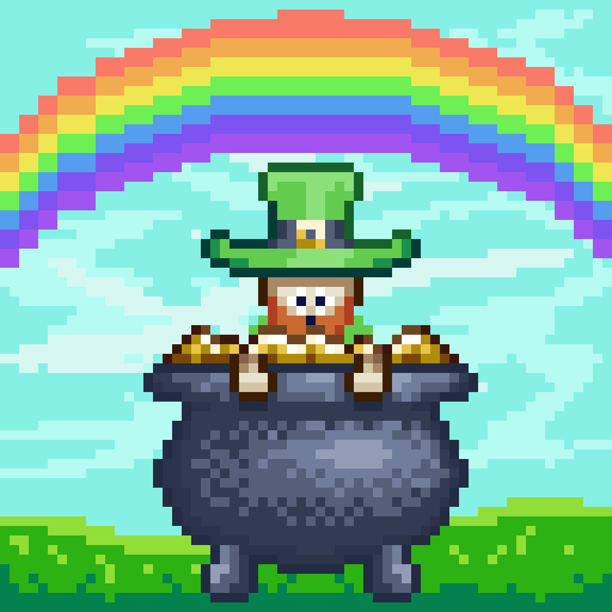 Pixilart The Pot of Gold at the end of the rainbow by hewo234