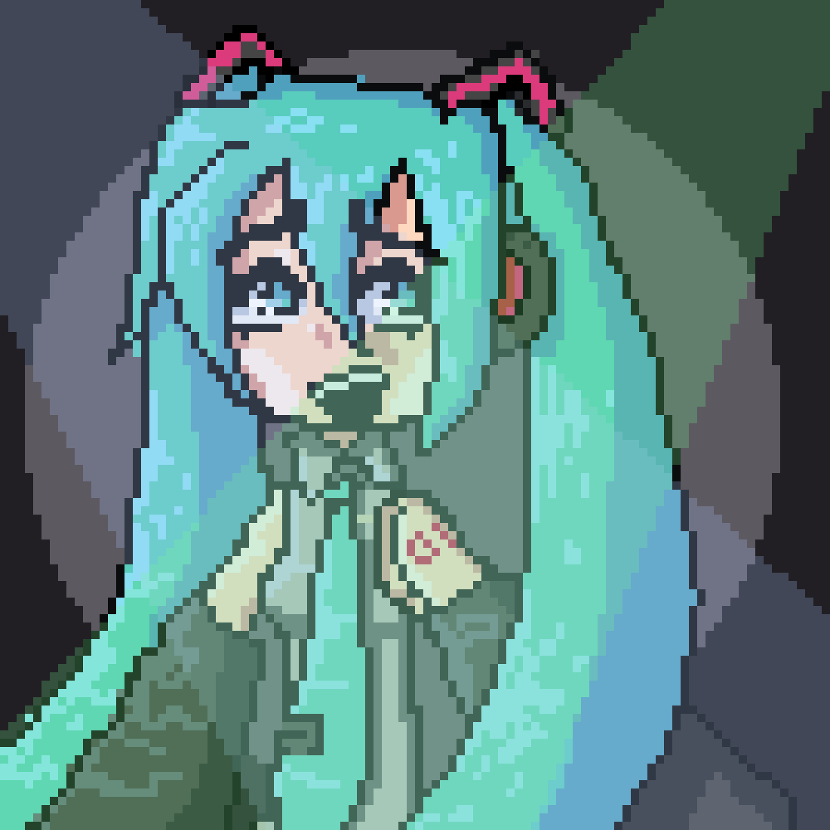 Minecraft Pixel Art Hatsune Miku