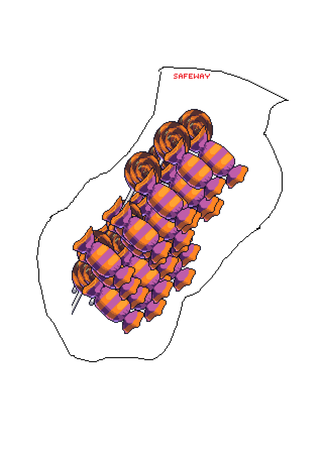 Pixilart candy in safeway bag by ooga14