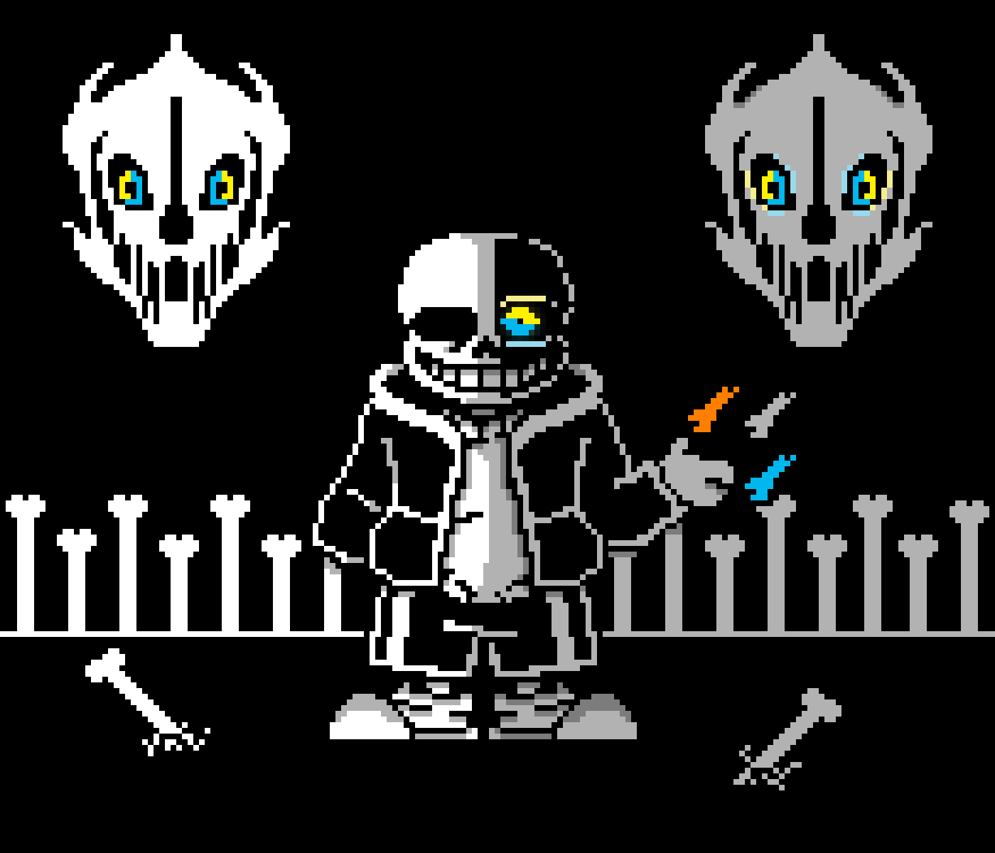 Pixilart hard mode sans phase 1 and 2 by badtimechris