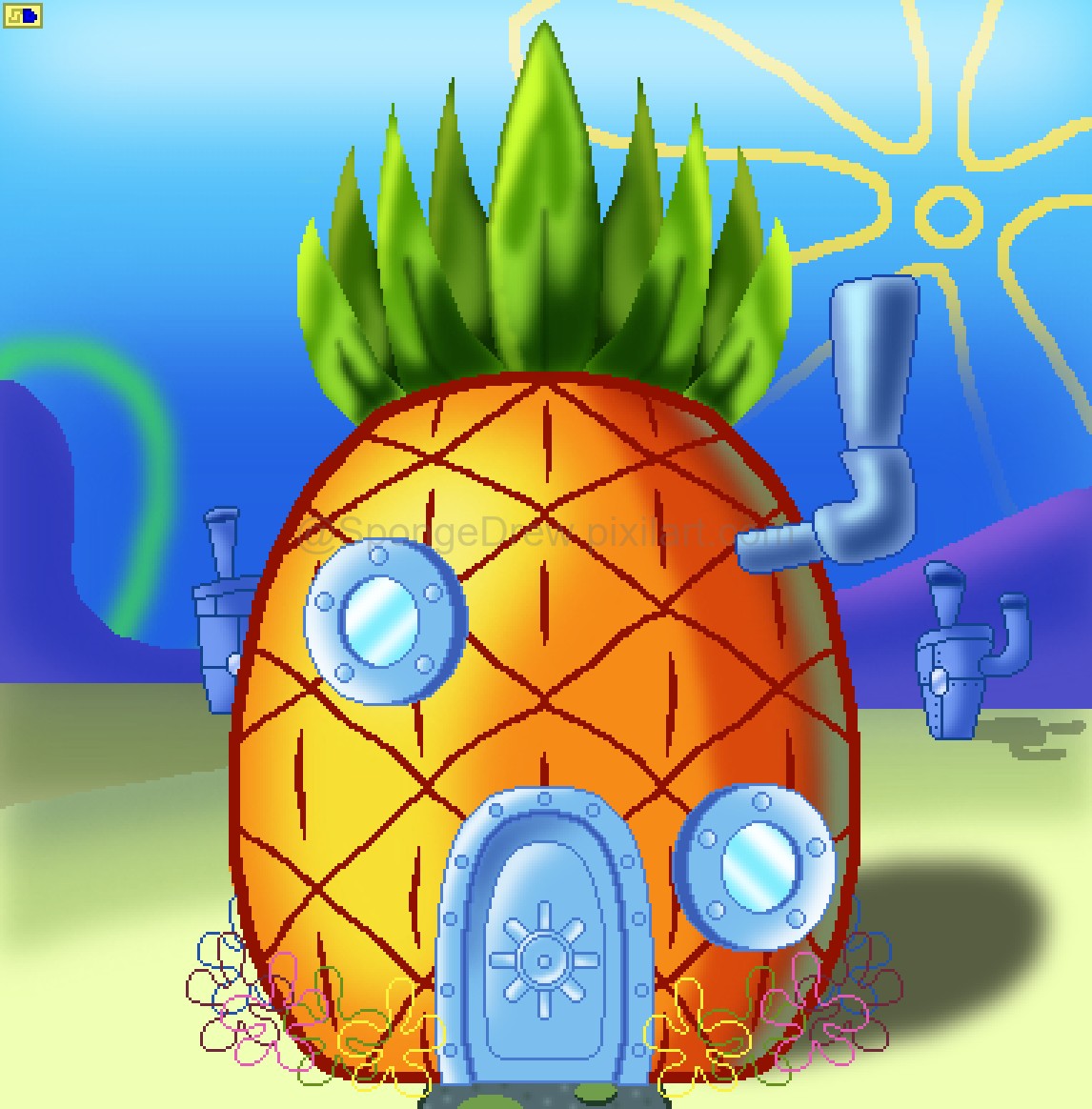 Pixilart SpongeBob's Pineapple House V2 by SpongeDrew