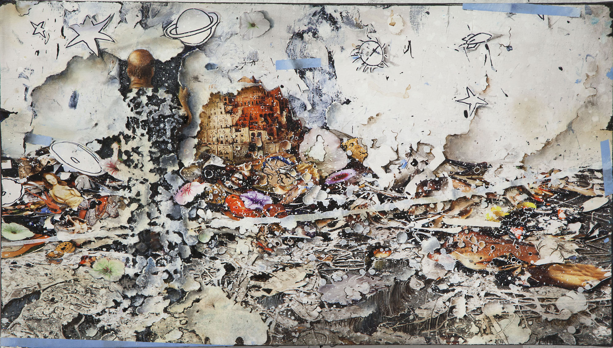 Gerry Bergstein, WINDOW, 2015, mixed media, 19 x 31 inches 19 x 30