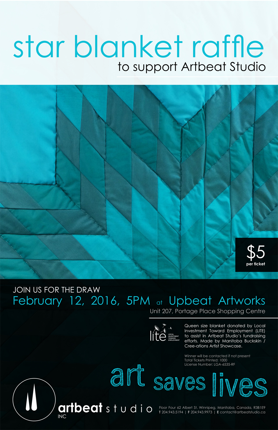 star blanket raffle to support Artbeat Studio Artbeat Studio