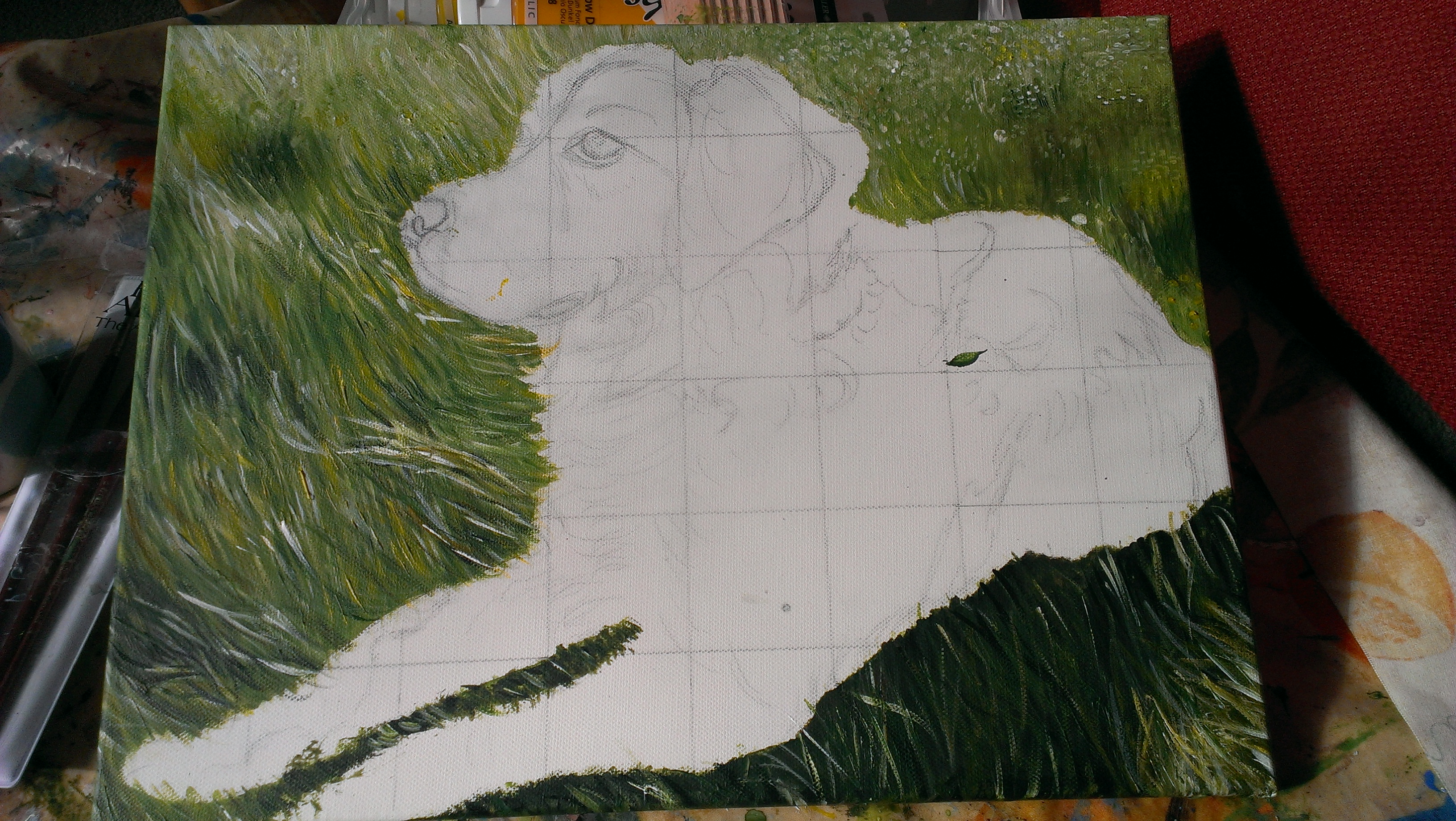 How to paint long grass in acrylic Animal Art by Imi