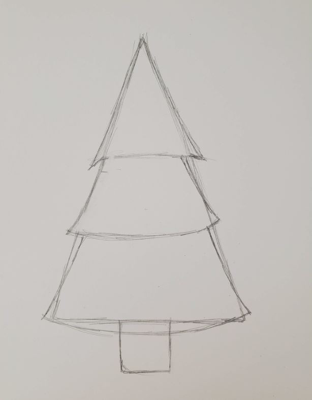 How to Draw a Christmas Tree Easy Art by Ro