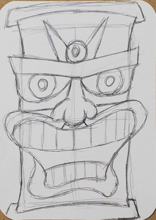 Tiki Drawing Step by Step Art Tutorial Art by Ro