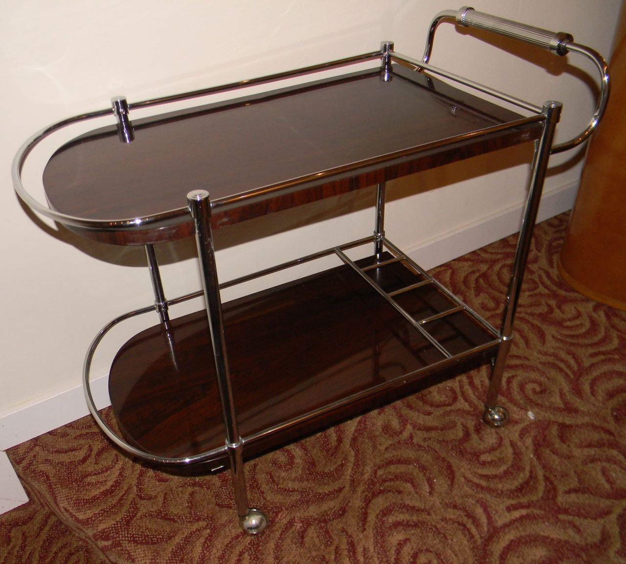 Restored Metal Frame Art Deco Bar cart Sold Items Small Tables Art
