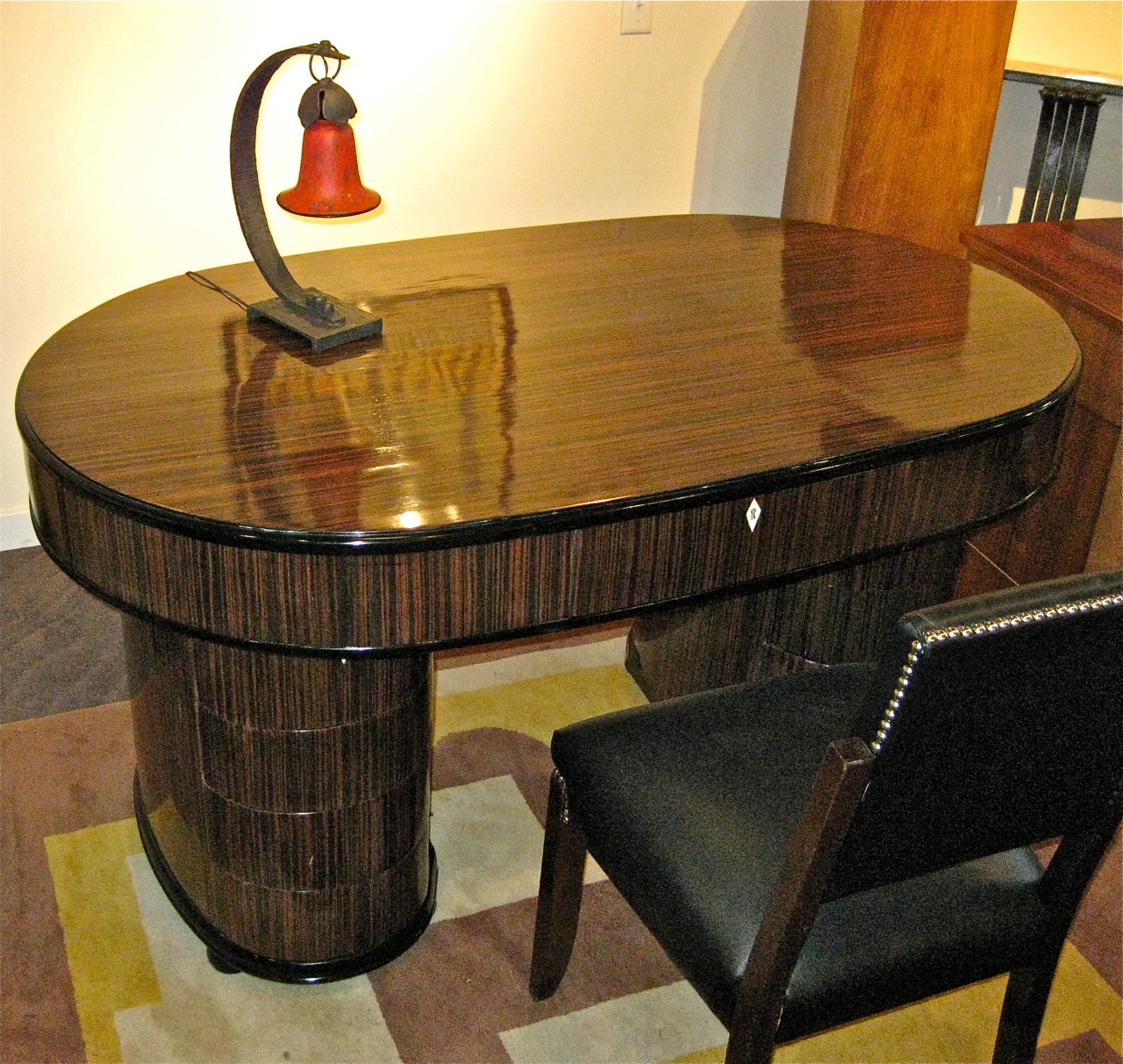 1930s Art Deco Oval Desk Macassar Sold Items Desks & Art