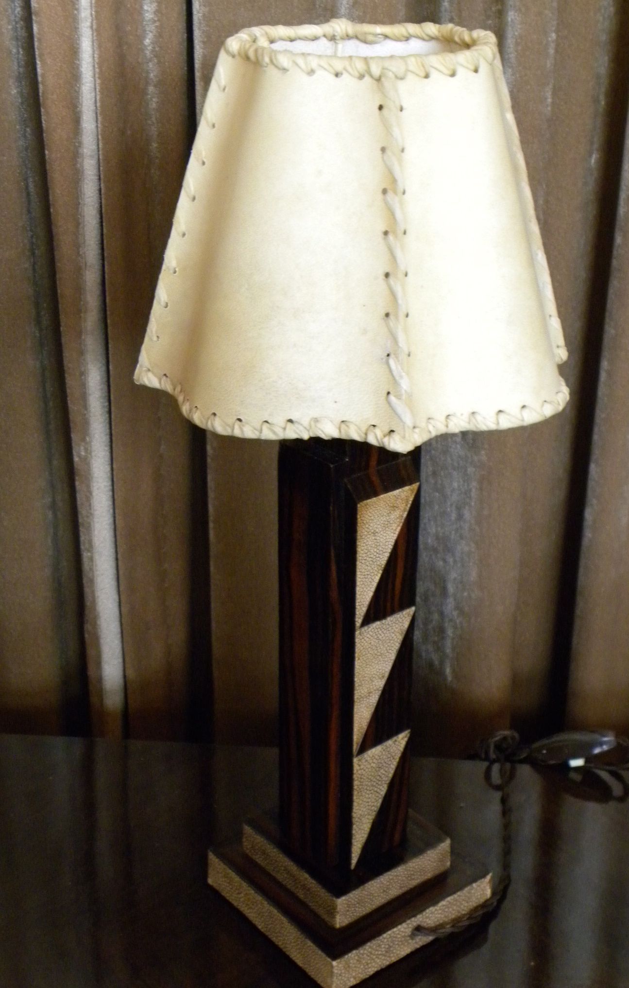 Pair of Exotic Macassar & Shagreen Art Deco table lamps Sold Items