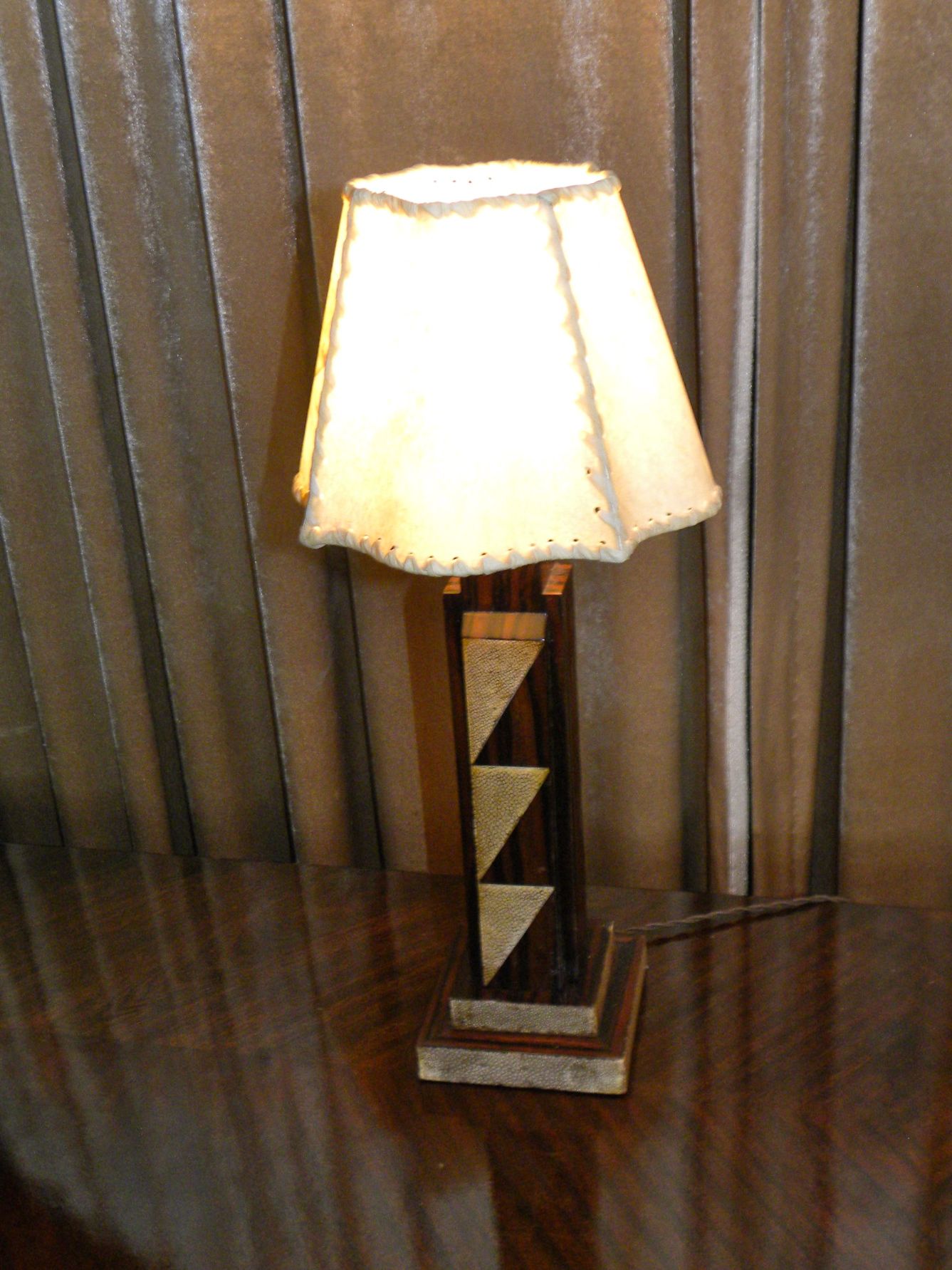 Pair of Exotic Macassar & Shagreen Art Deco table lamps Sold Items