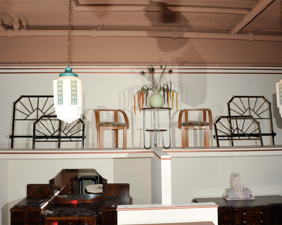 Pair of Modernist Chrome Art Deco Twin beds frames Sold Items Bedroom