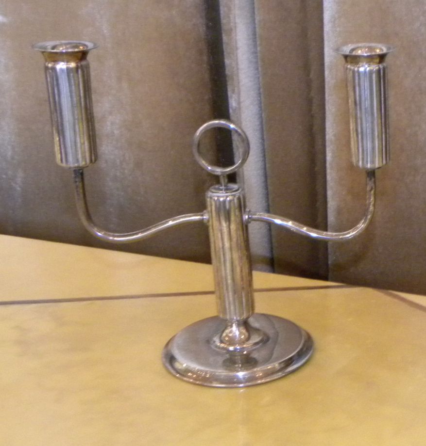 Silver fluted Art Deco Candlesticks Tableware Art Deco Collection