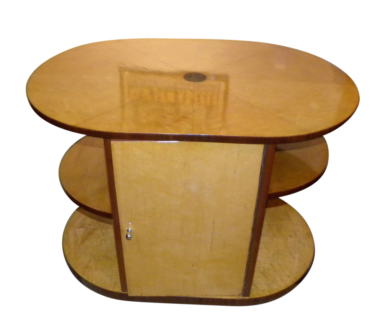 Oval Streamline Art Deco Coffee table or Minibar Bars Art Deco