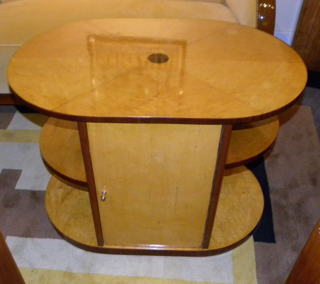 Oval Streamline Art Deco Coffee table or Minibar Bars Art Deco