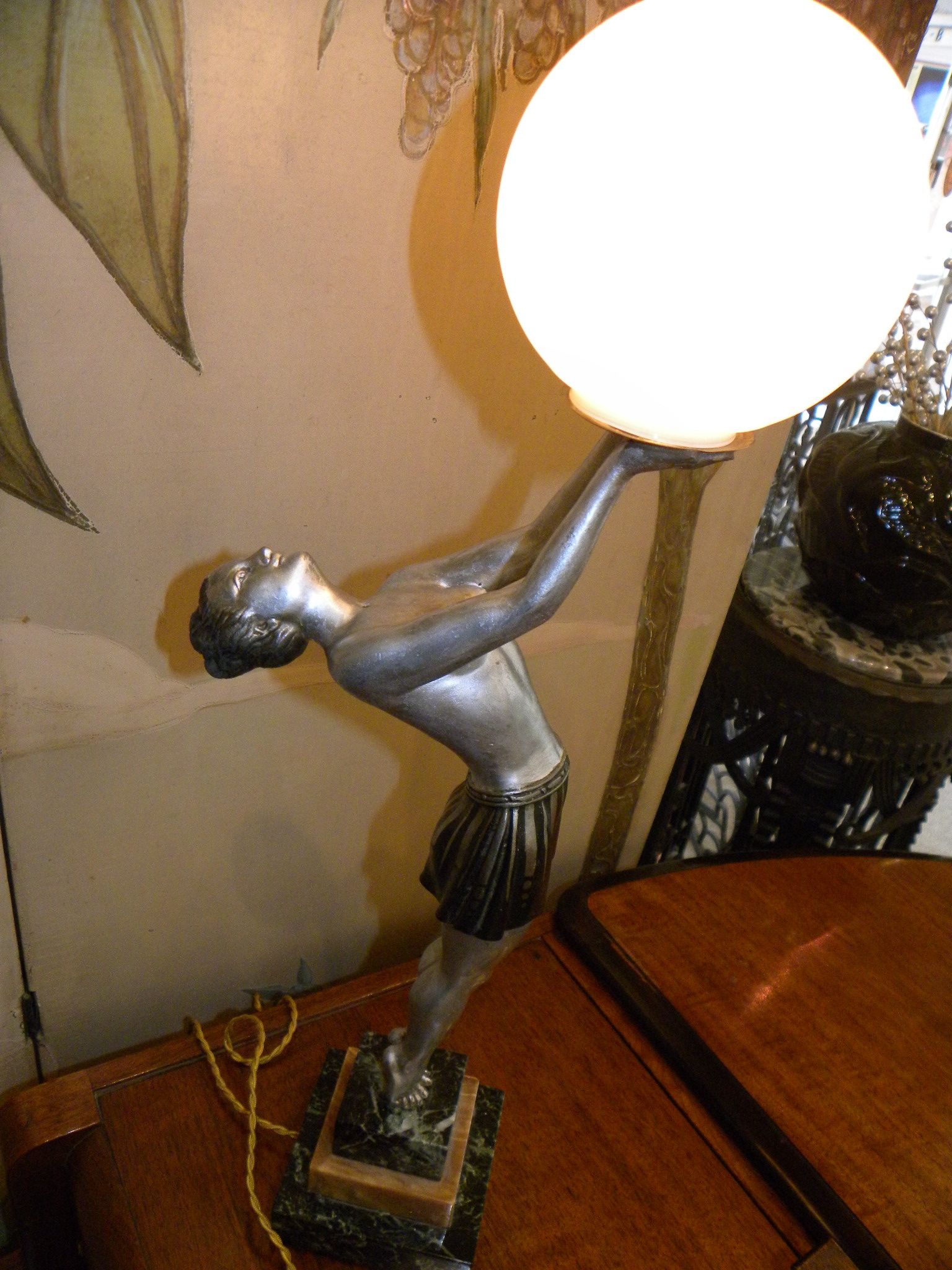 Unique French Art Deco Statuelight by, Ballestre Sold Items Statues