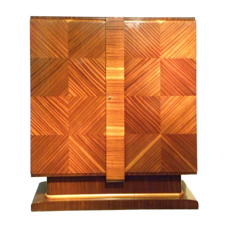 Unique Ultra Art Deco Bar and Armoire with Spectacular wood Sold