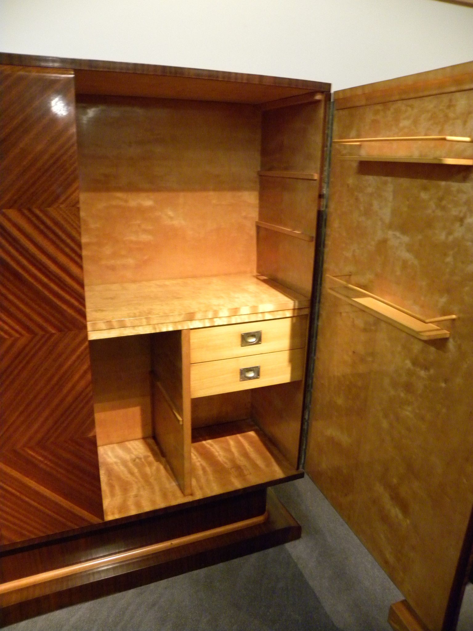 Unique Ultra Art Deco Bar and Armoire with Spectacular wood Sold