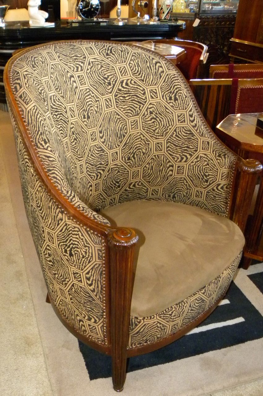 Unusual original pair of French salon chairs in the style of Paul