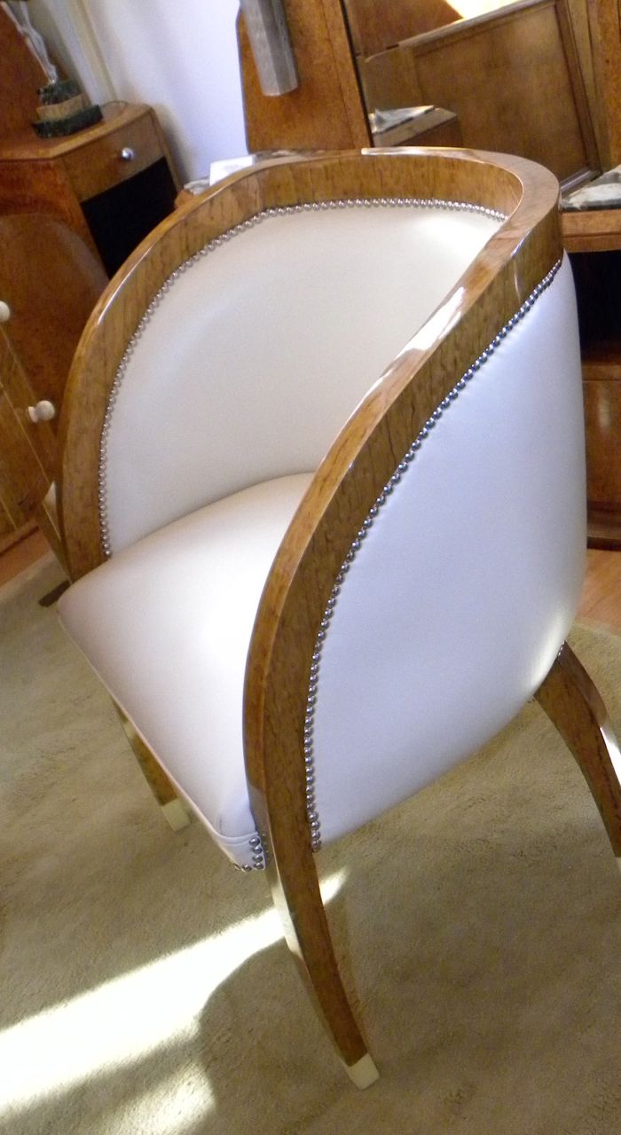 Art Deco Desk and Chair In Style of Ruhlmann Desks & Art