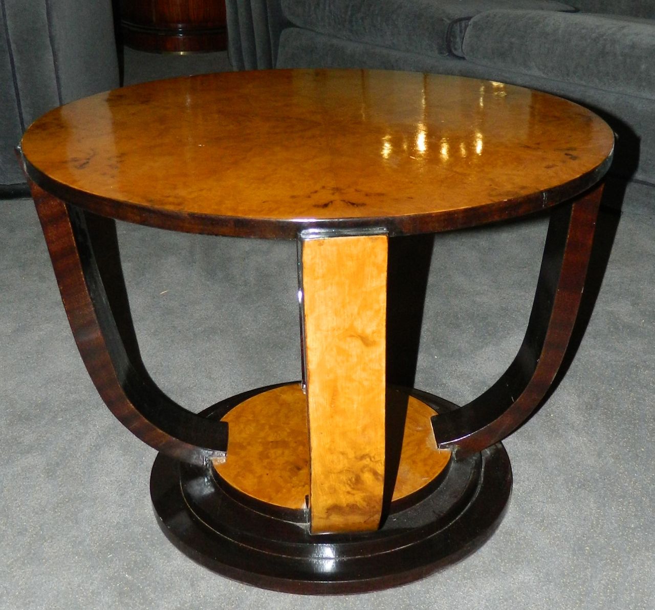 Twotone Art Deco Round Table Sold Items Small Tables Art Deco