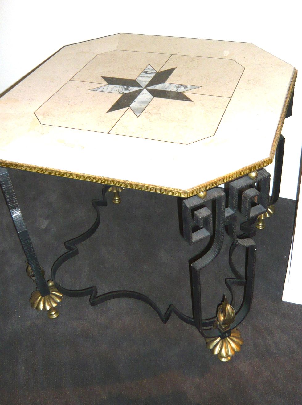 Stunning Art Deco marble with iron occasional Regency style table