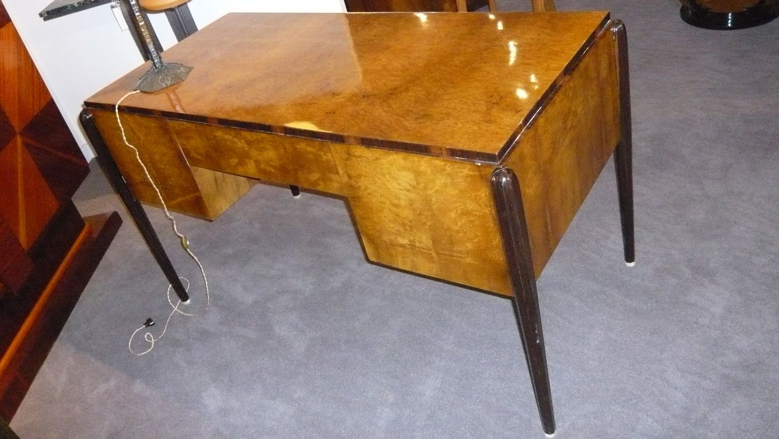 Twotone Art Deco Reception and Working Desk with ivory accents Desks & Art Deco