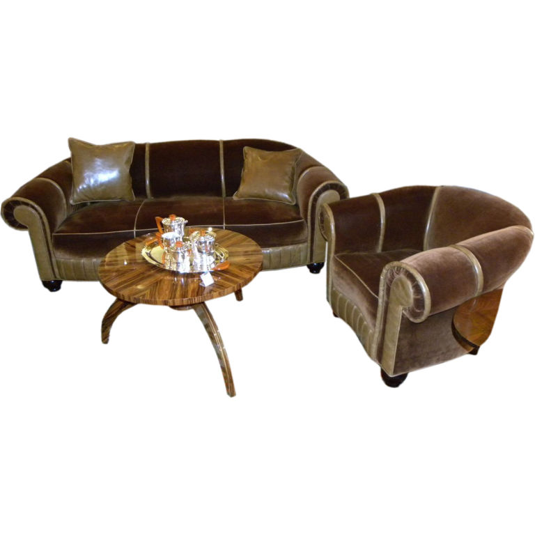 Glamorous Art Deco Sofa & Chair Suite Seating Items Art Deco Collection