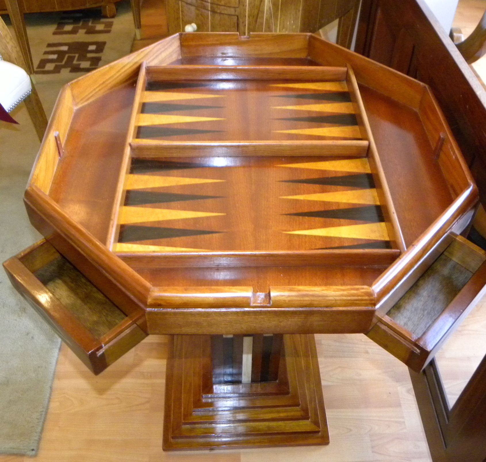 Art Deco Game table Chess Checkers Backgammon Small Tables Art Deco