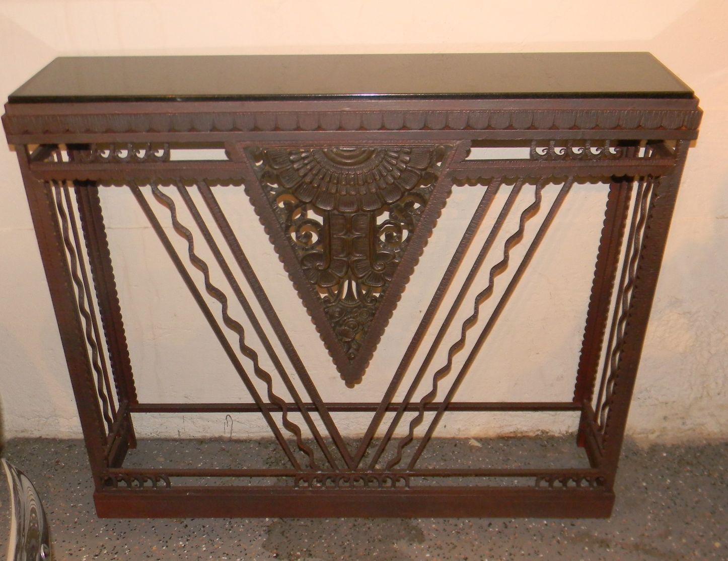 French style Art Deco metal console marble top Sold Items Consoles